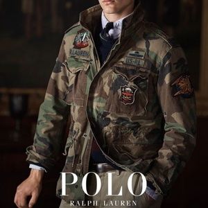 polo ralph lauren camo field jacket with patches